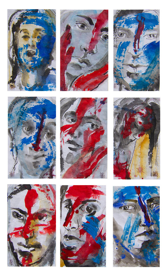 Anita Voigt: faces, bodypainting (9 einzelne)
