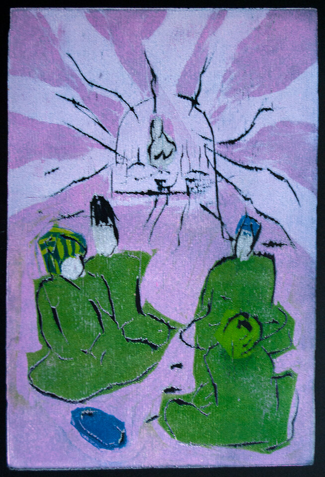Anita Voigt: Das feuer auf dem Berggipfel / Illustration 7 zum nacherzählten äthiopischen Märchen.