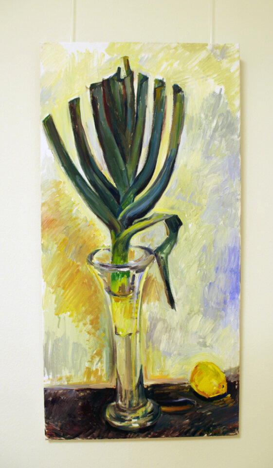 Anita Voigt: Porree im Glas