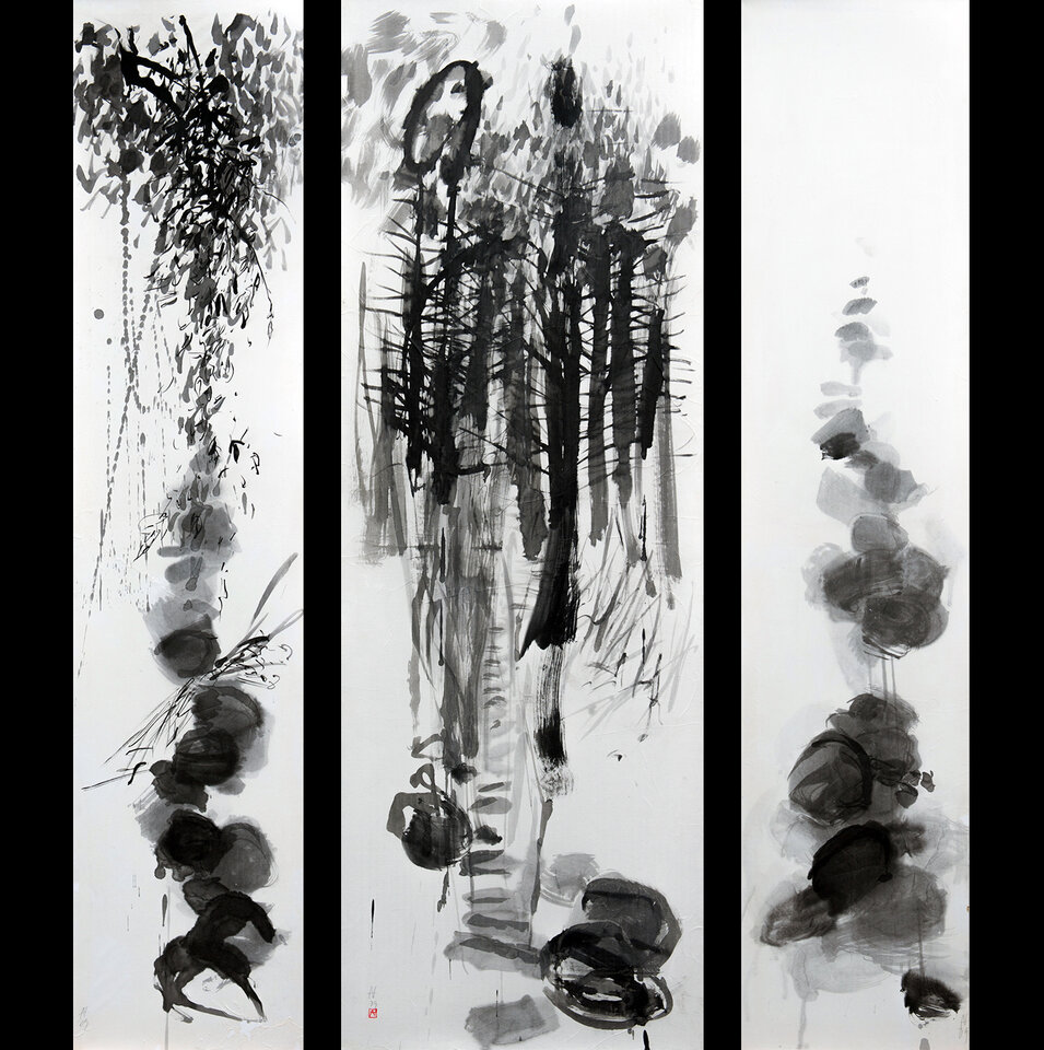 Anita Voigt: Am Fluss I - III