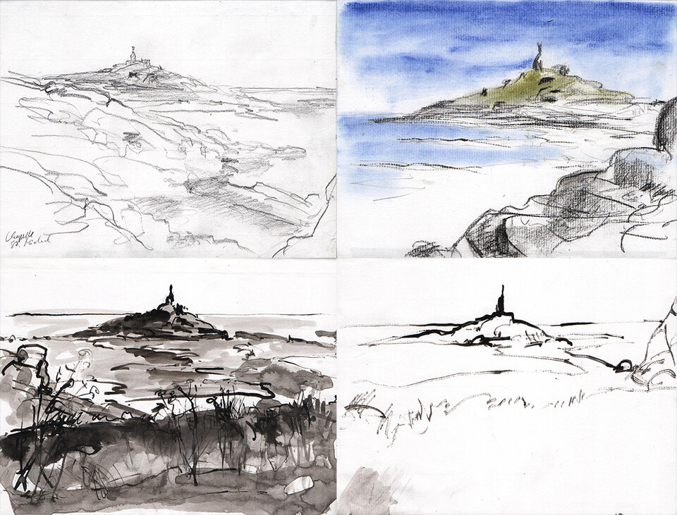 Anita Voigt: Chapelle St. Michel, Bretagne / 4 x Skizzenbuch