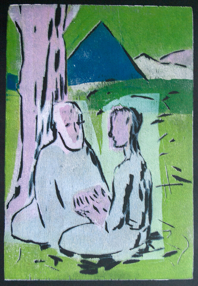 Anita Voigt: Das Feuer auf dem Berggipfel / Illustration 2 zum äthiopischen Märchen