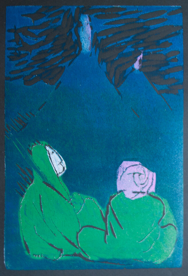 Anita Voigt: Das Feuer auf dem Berggipfel / Illustration 3 zum äthiopischen Märchen